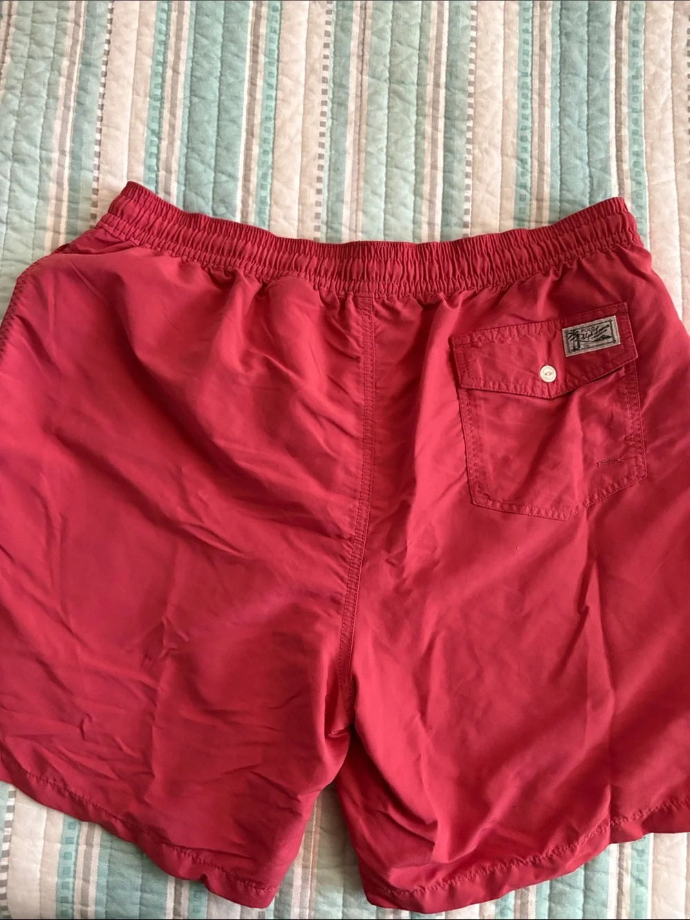 Polo by Ralph Lauren Red Men's Swim Trunks with Drawstring